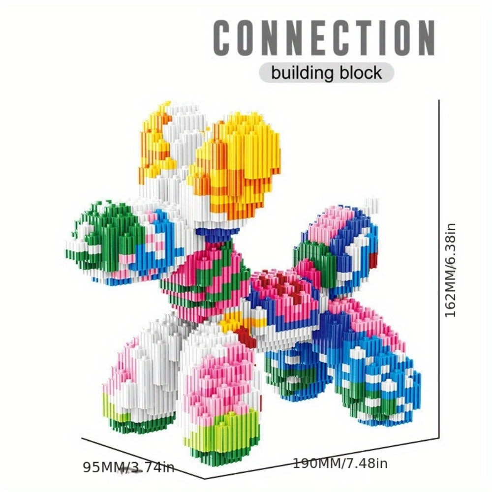 Balloon Dog Building Blocks Set, Pop Art Brick Sculpture Display Model, 5 Color Options