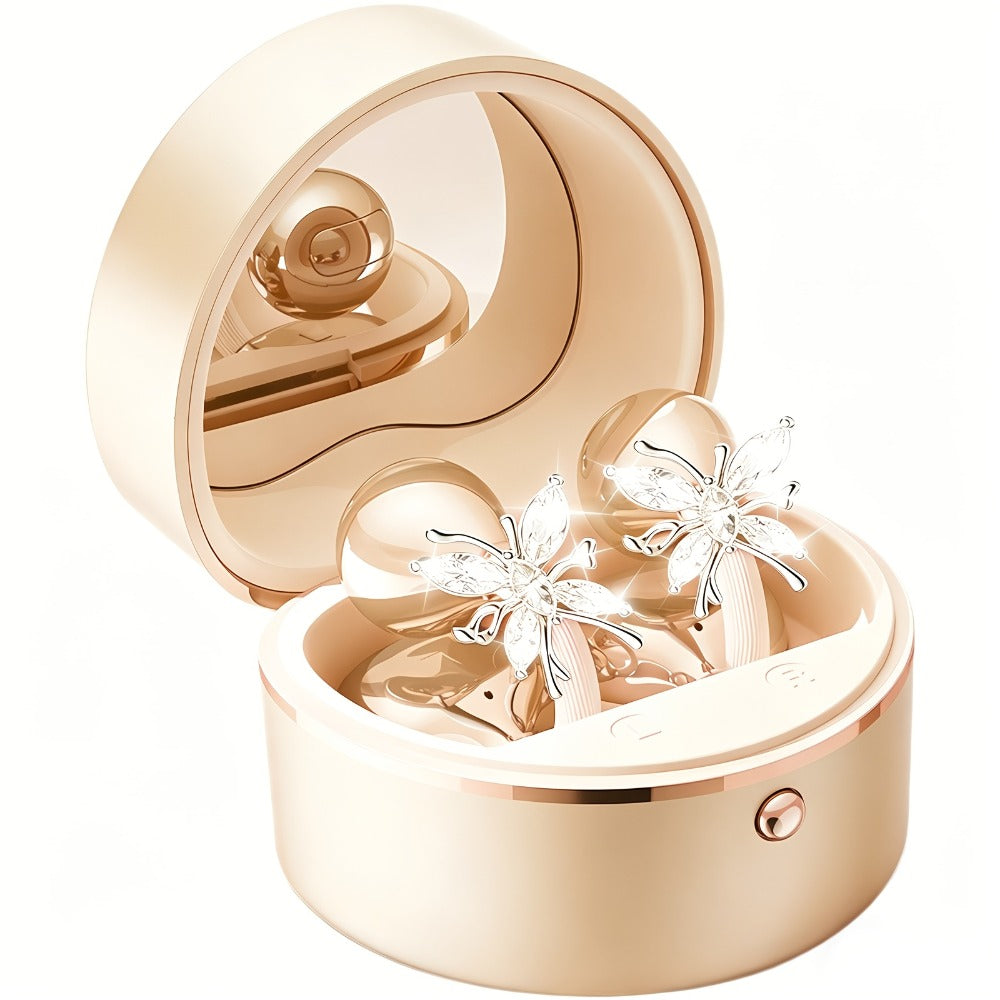 Butterfly Earring Wireless Earphones Open-Ear AI Translation HD Calls Touch Control Charging Case Non-In-Ear Jewelry Design Gaming Couple Headphones for iPhone Android Christmas Birthday Gift