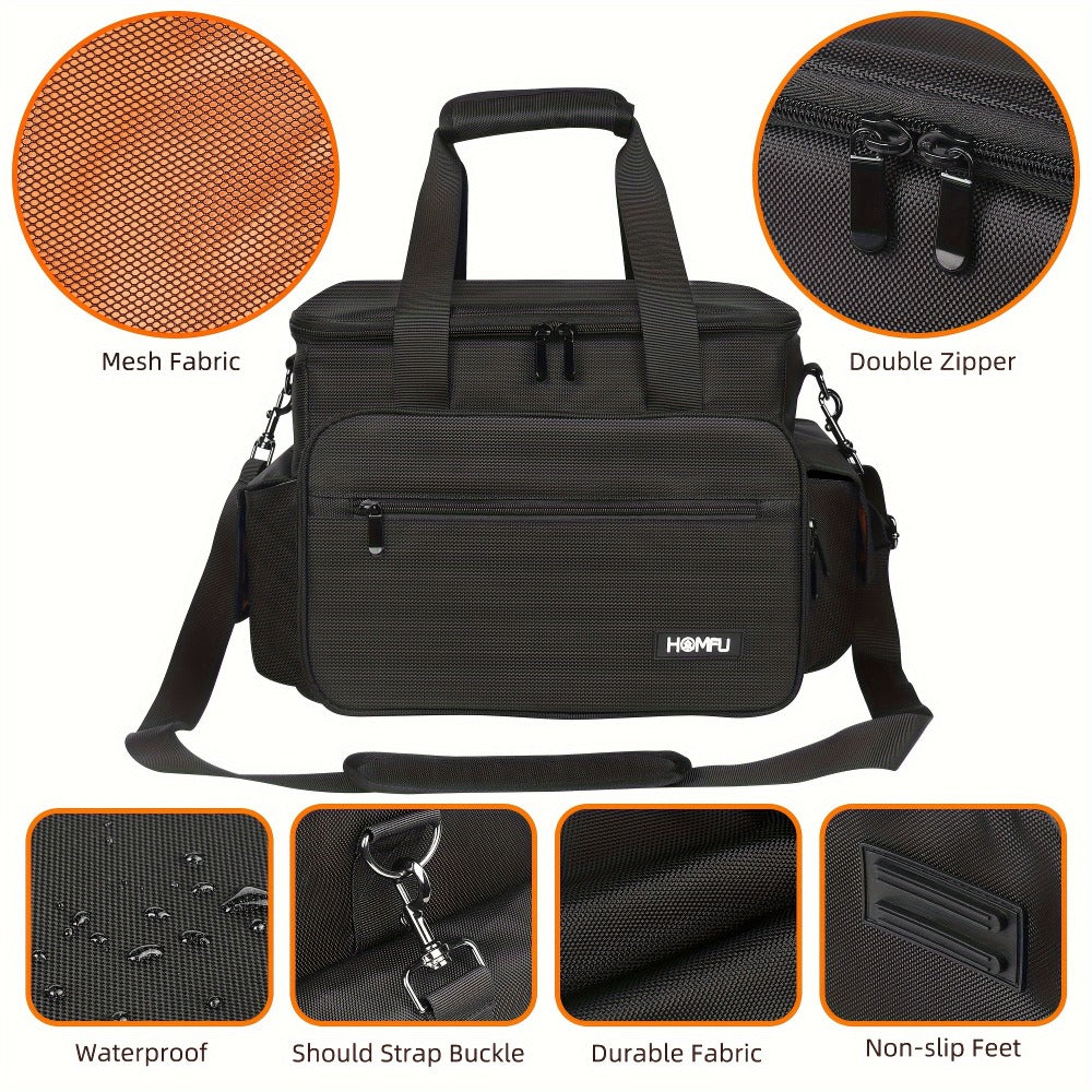 DJ Gig Bag with Removable Dividers – Padded Controller Mixer Carrying Case | Modular Interior, Touring Studio Travel Ready, Black