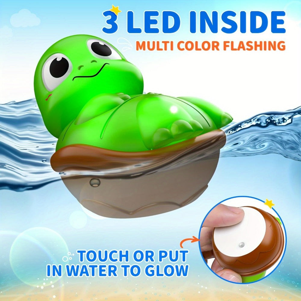 Ocean Animal Light Up Bath Toys 6 8 10 Pack – Glowing Sea Creature Floating Bathtub Toys for Baby Toddlers, Water Pool Toys for Boys & Girls, Random Colors Bath Time Gift Set