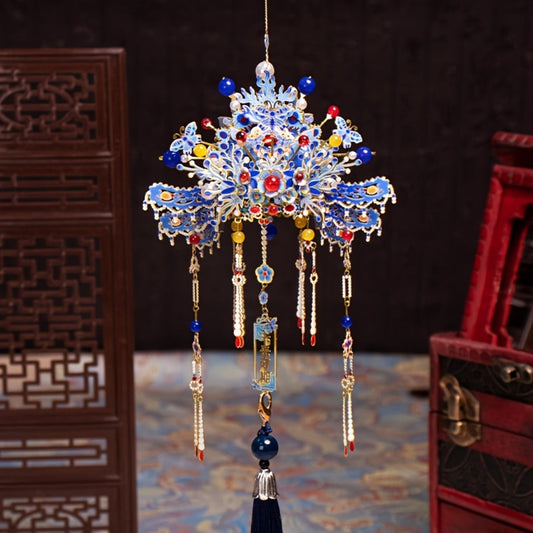 3D Metal Puzzle – Phoenix Crown Qingluan, Blue & Gold Chinese Mythology Model