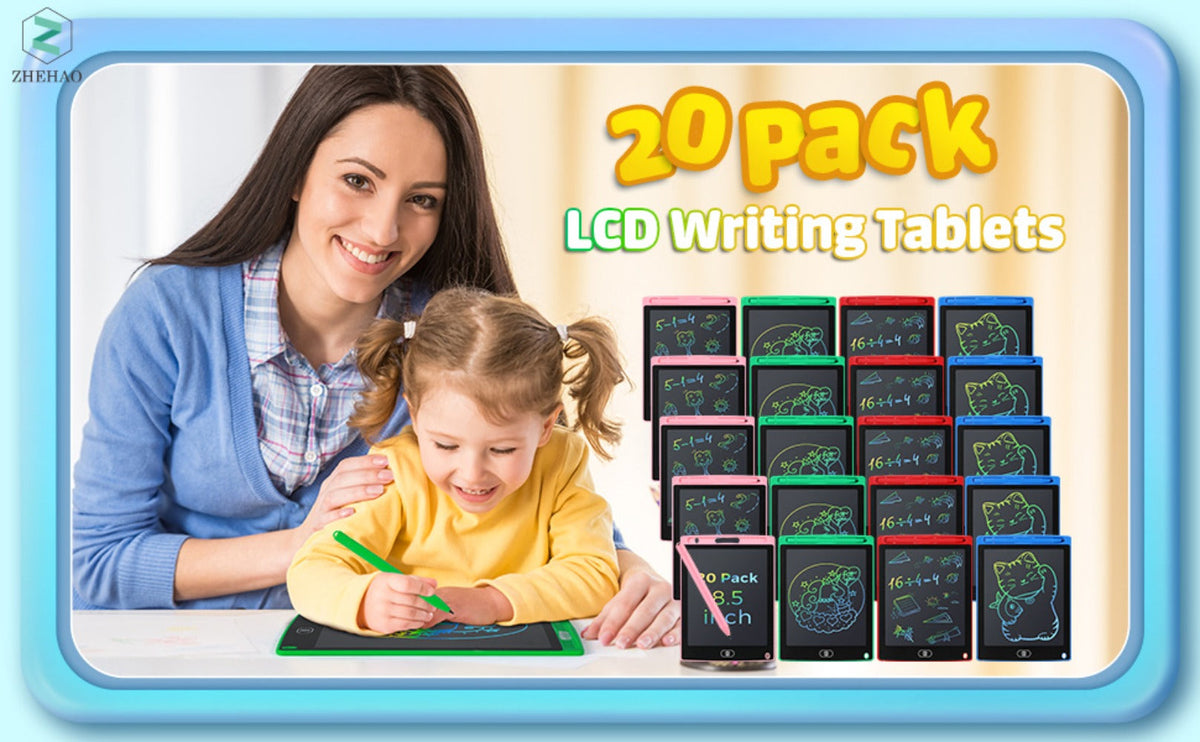 LCD Drawing Board 20 Pack for Kids 8.5 Inch Reusable Erasable Doodle Pad Electronic Writing Tablet Educational Toy for Ages 3-8 Boys Girls Classroom Party Favor
