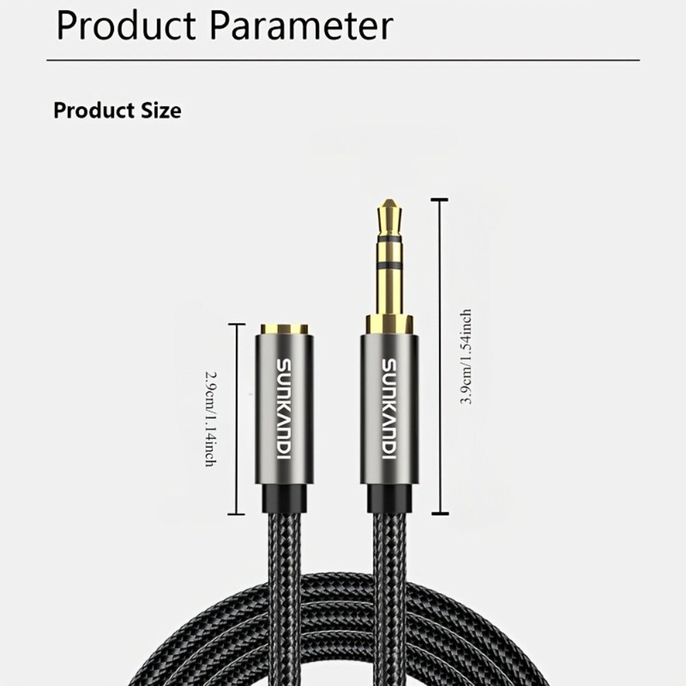 3.5mm TRRS Headphone Extension Cable with Mic Male to Female Stereo Audio Cable for Smartphone PC TV Headphone PS4 Car Audio Speaker Gaming