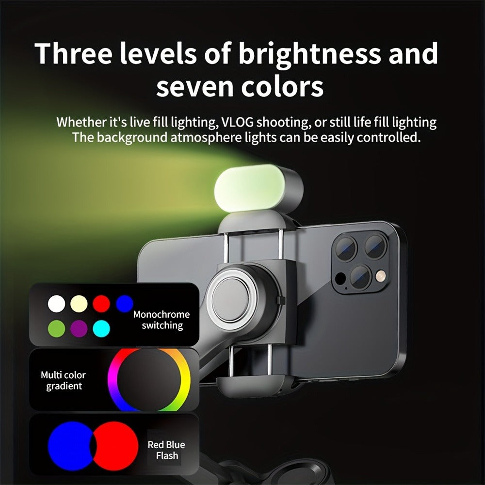 AOCHUAN Smart XE 3-Axis Phone Gimbal Stabilizer with AI Face Tracking & RGB Fill Light – Foldable Handheld Stabilizer, 360° Rotation, 2550mAh Battery, Anti-Shake for Vlogging, Live Streaming & Filming