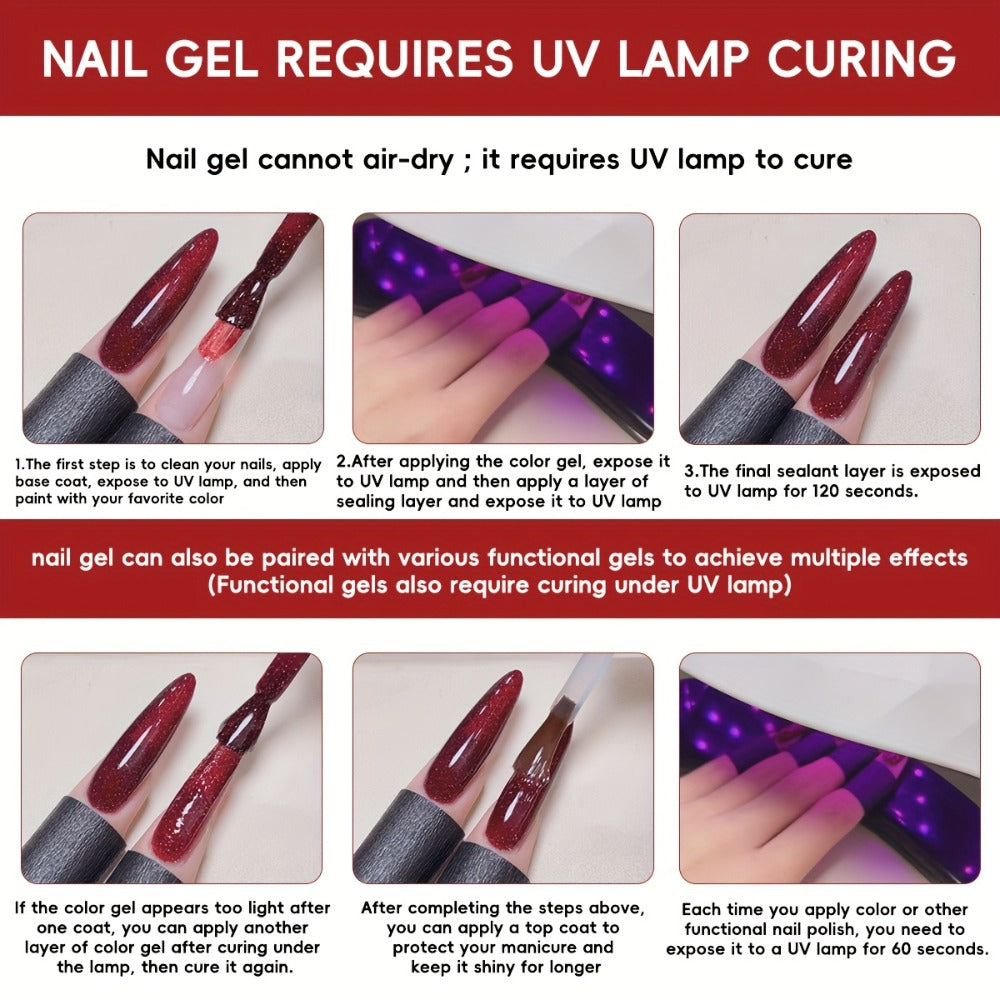 Fall Winter Gel Nail Polish Set 9 Colors XEIJAYI Alcohol-Free LED Glossy - Long Lasting Salon Quality Multicolor Round Bottle Autumn Seasonal DIY Manicure Kit Holiday Nail Art Gift for Women