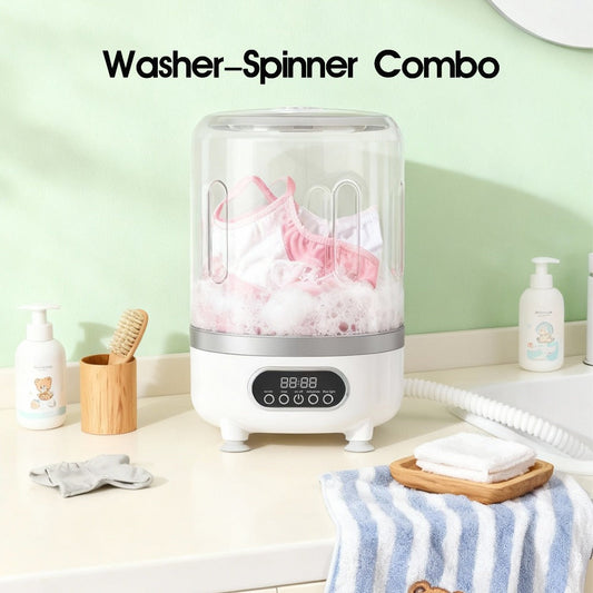 Portable Mini Washing Machine with Spin-Dry Function and Drain Hose, Green