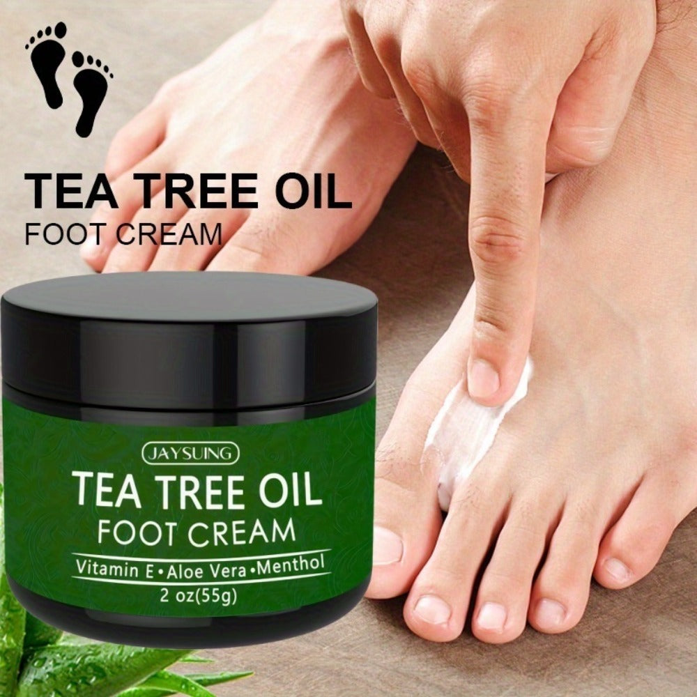 Tea Tree Oil & Coconut Oil Foot & Hand Cream 2-Pack – Deep Moisturizing for Dry Cracked Heels, Rough Hands & Calluses | Vitamin-Enriched Soothing Skin Care Formula for Women & Men