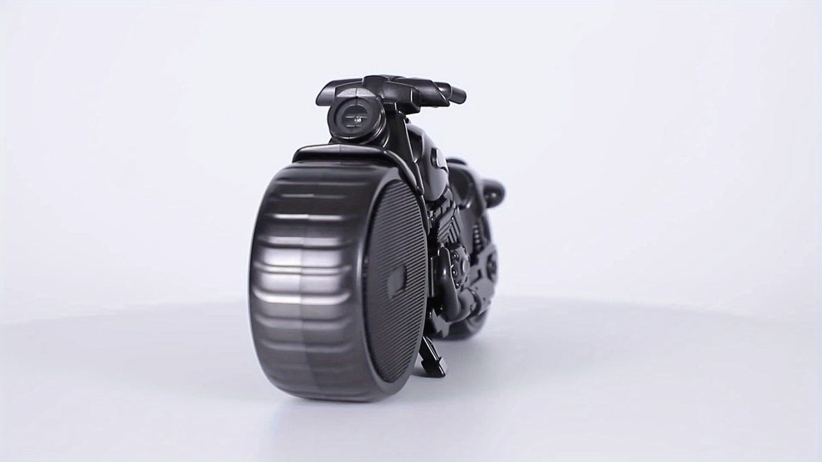 Retro Motorcycle Bluetooth Speaker Portable Wireless Stereo with RGB Flashing Lights, FM Radio, USB & TF Card Support, AUX Input, Rechargeable Battery for Home, Outdoor & Car Audio Upgrade