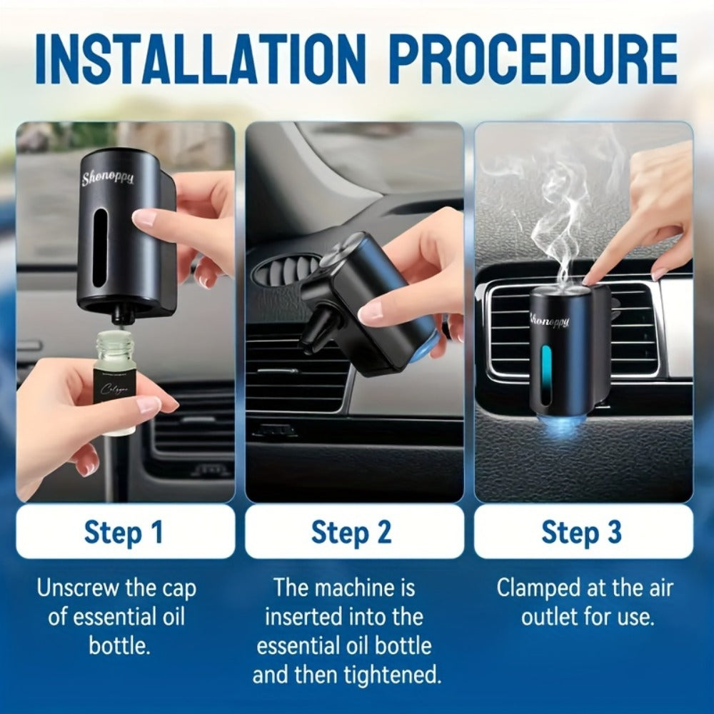 Car Essential Oils Set for Aromatherapy Diffuser – 3/6/10 Bottles 0.34oz Each, 7 Scents, Adjustable Vent Clip Air Freshener, Long-Lasting Natural Fragrance for Vehicle Interior Commuters Rideshare