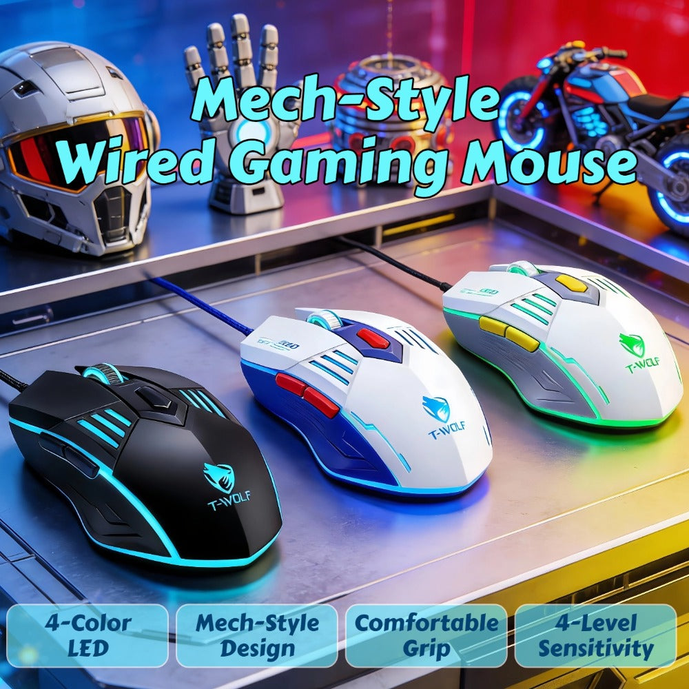 Programmable RGB Gaming Mouse Wired Ergonomic Pro-Grade with Turbo Click Multi-Mode DPI Sensitivity Dynamic RGB Lighting Forward Back Buttons USB Plug & Play for PC Laptop Mac Multiple Models