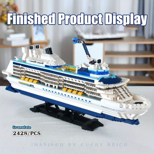 Cruise Ship Building Blocks Model, 2428 Pcs 3.6mm Mini Brick Display Set for Ages 14+