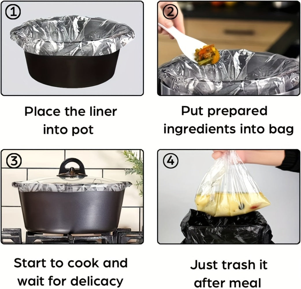 Slow Cooker Liners 40-Pack 13x21 Inch Disposable Cooking Bags – BPA-Free Heat Resistant Pot Liners Fit 3-8 Quart Oval & Round Slow Cookers | Easy Cleanup Crockpot Liners Kitchen Cooking Accessories