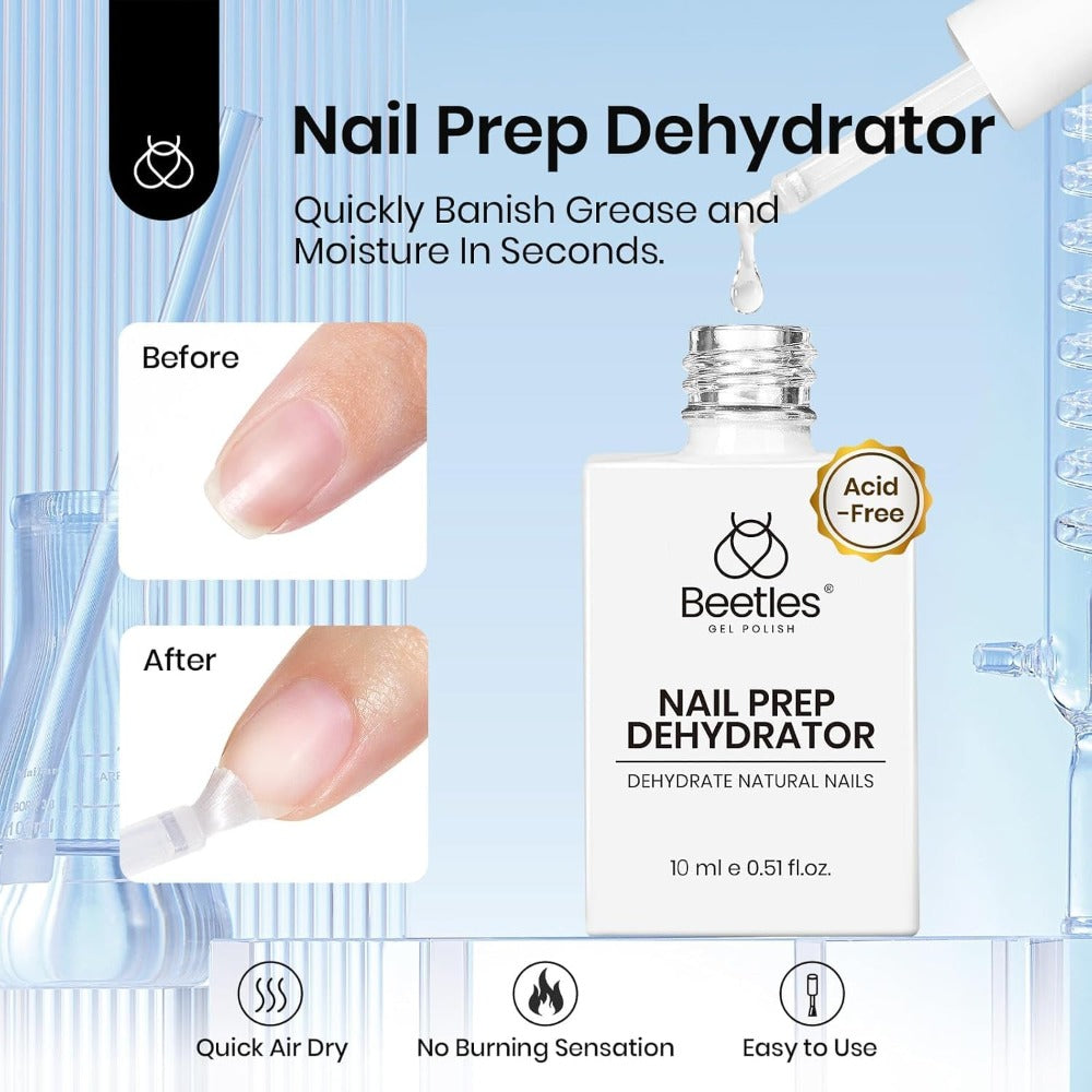 Nail Glue and Dehydrator Kit 3Pcs Acid-Free HEMA-Free – Professional Bond Primer Prep Set for Press On Nails Tips Extensions Gel Manicure Long Lasting Adhesion Gift for Women