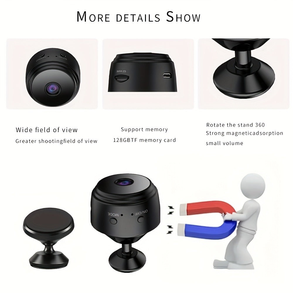 1080P Mini WiFi Security Camera 4 Pack with Night Vision & Motion Detection – 150° Rotation, Wide Angle, Indoor Compact Wireless Camera, Baby Pet Monitor, Cloud & SD Storage