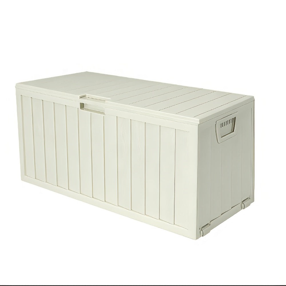 Waterproof Deck Box Outdoor Storage Cabinet 35/75 Gallon – Enhanced Version with Handles & Wheels | Large Patio Storage Box for Pool Accessories, Garden Tools & Outdoor Gear | Easy Assembly Lockable