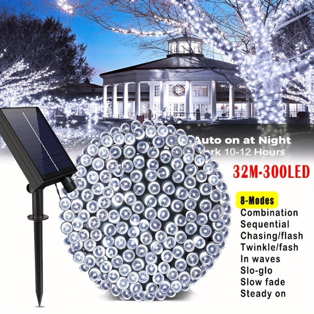 Solar String Lights Outdoor LED – 39/50/72/100/105FT Spherical Bulb & Warm/Cool White with Remote Control | IP65 Waterproof 12-Hour Solar Powered Fairy Lights for Patio, Garden & Festival Decoration