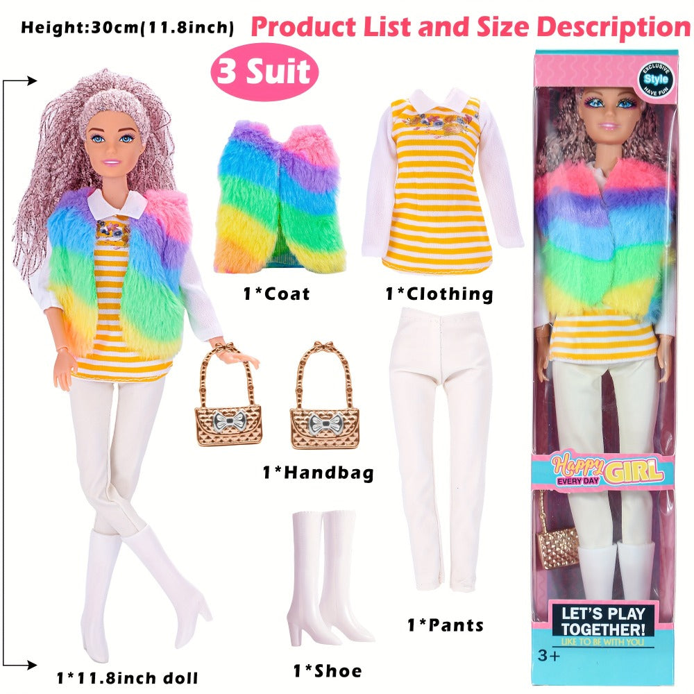 6-Pack 11.5-Inch Poseable Fashion Princess Doll Set with Accessories