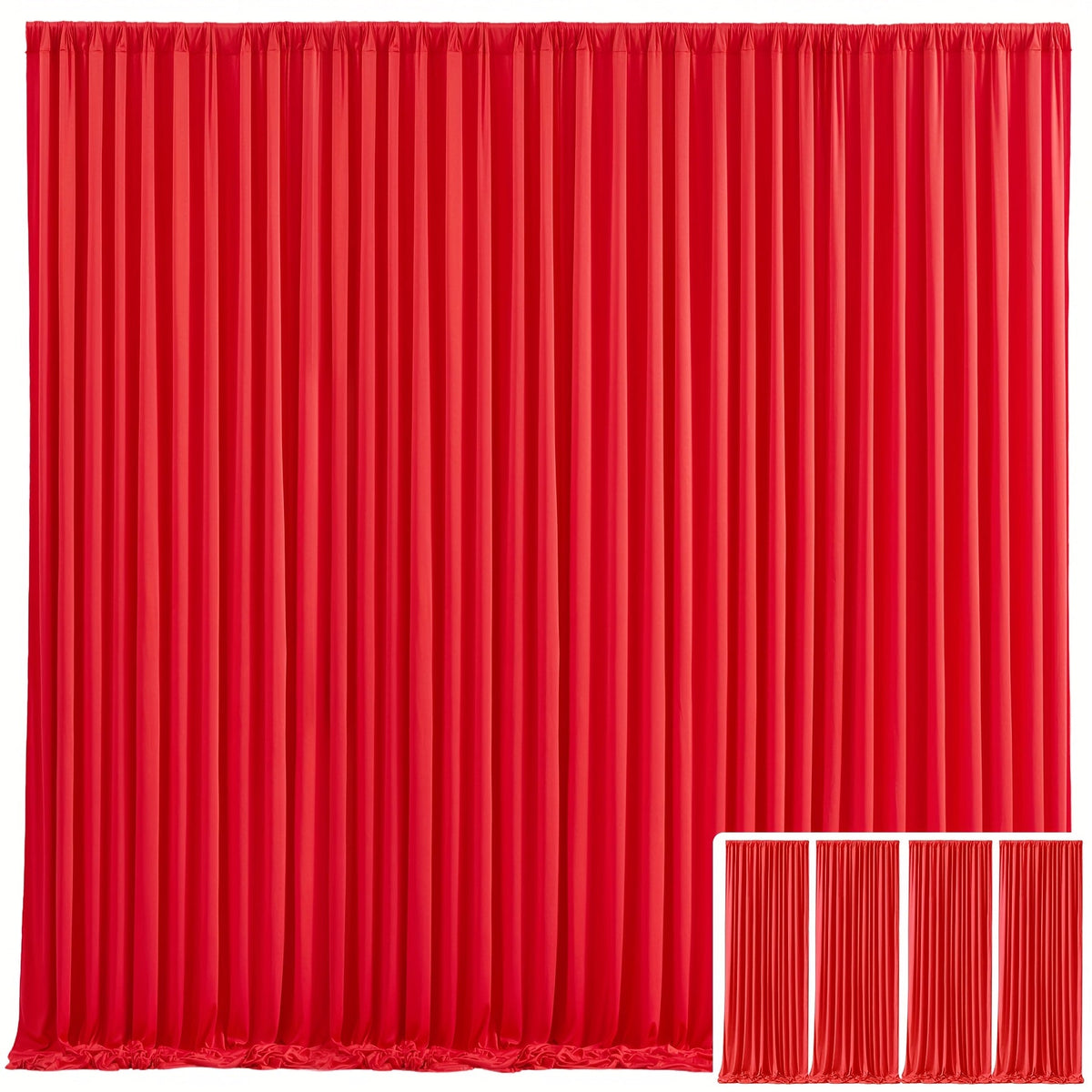 Elegant Fabric Backdrop Curtains 4pcs with Poles 59x85in Non-Transparent Wrinkle-Free Party Photo Backdrop for Wedding Birthday Bridal Shower Graduation Prom Christening Holiday Decor