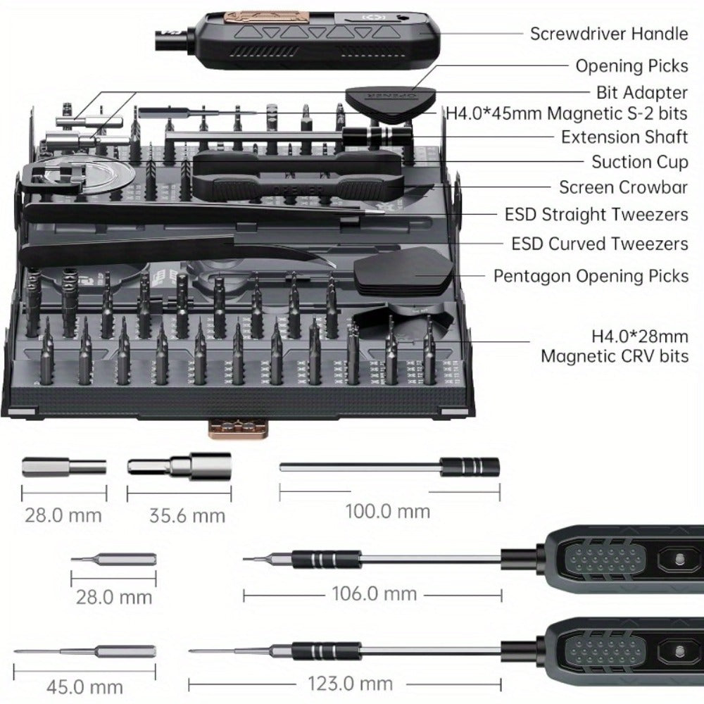 180-in-1 Precision Screwdriver Set – Magnetic Professional Repair Kit for Laptop, Phone, Camera, Tablet, Game Console & Glasses, Angular Container Case Design