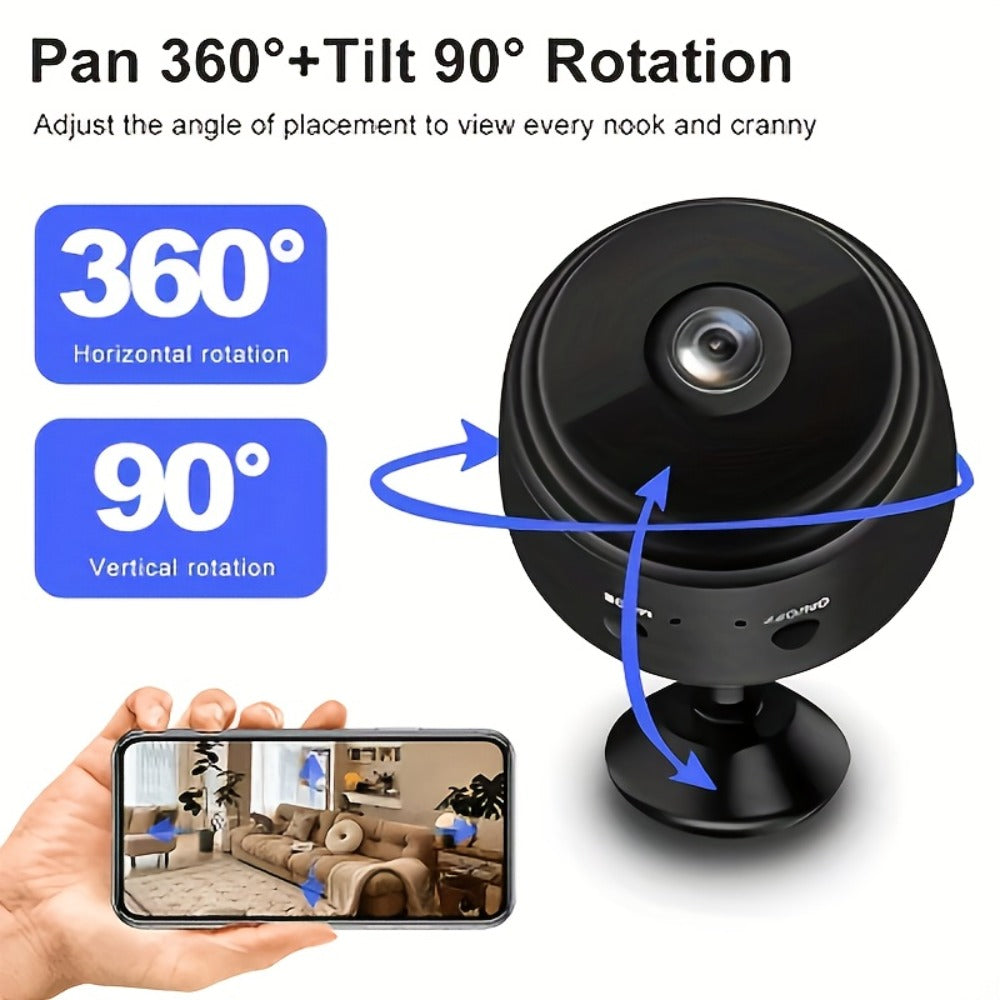 1080P Mini WiFi Security Camera 4 Pack with Night Vision & Motion Detection – 150° Rotation, Wide Angle, Indoor Compact Wireless Camera, Baby Pet Monitor, Cloud & SD Storage