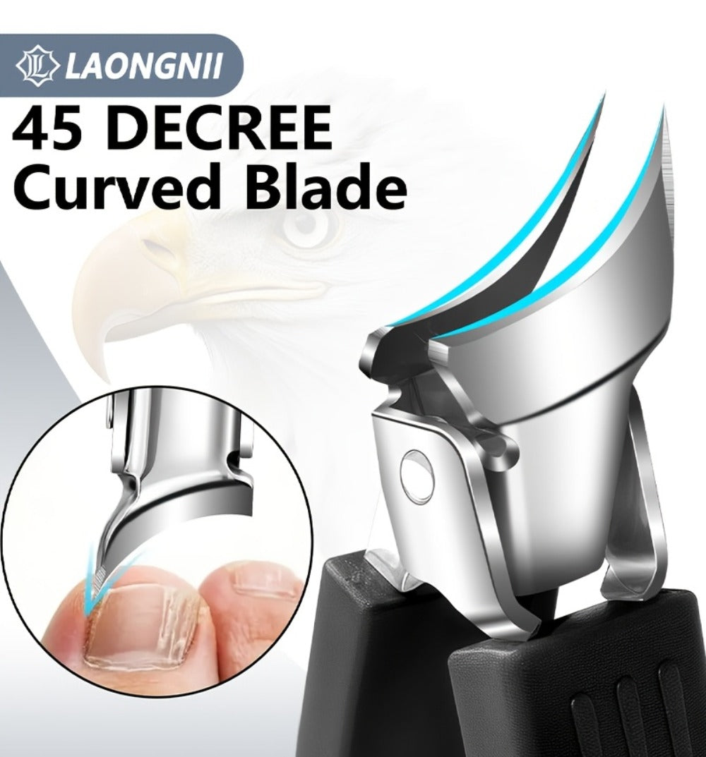 Ingrown Toenail Clipper Kit 7 Piece Professional Pedicure Set with Curved Blade Angled Head Nail File Cuticle Nipper Dead Skin Remover for Thick Toenails Men Women Elderly