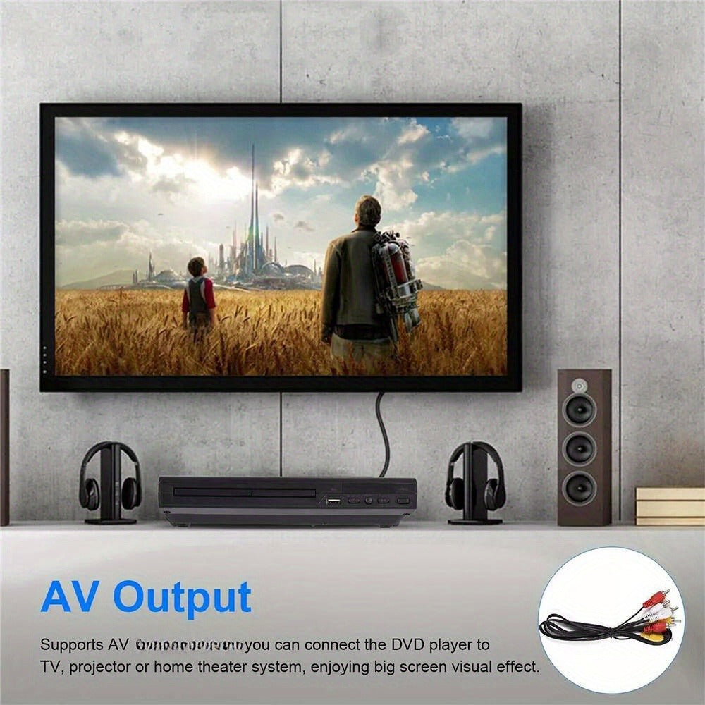 Region-Free DVD Player 1080P – Compact Design, USB Powered, RCA Cable & Remote Control Included, All Region Disc Compatible for Smart TV & Flat Screen