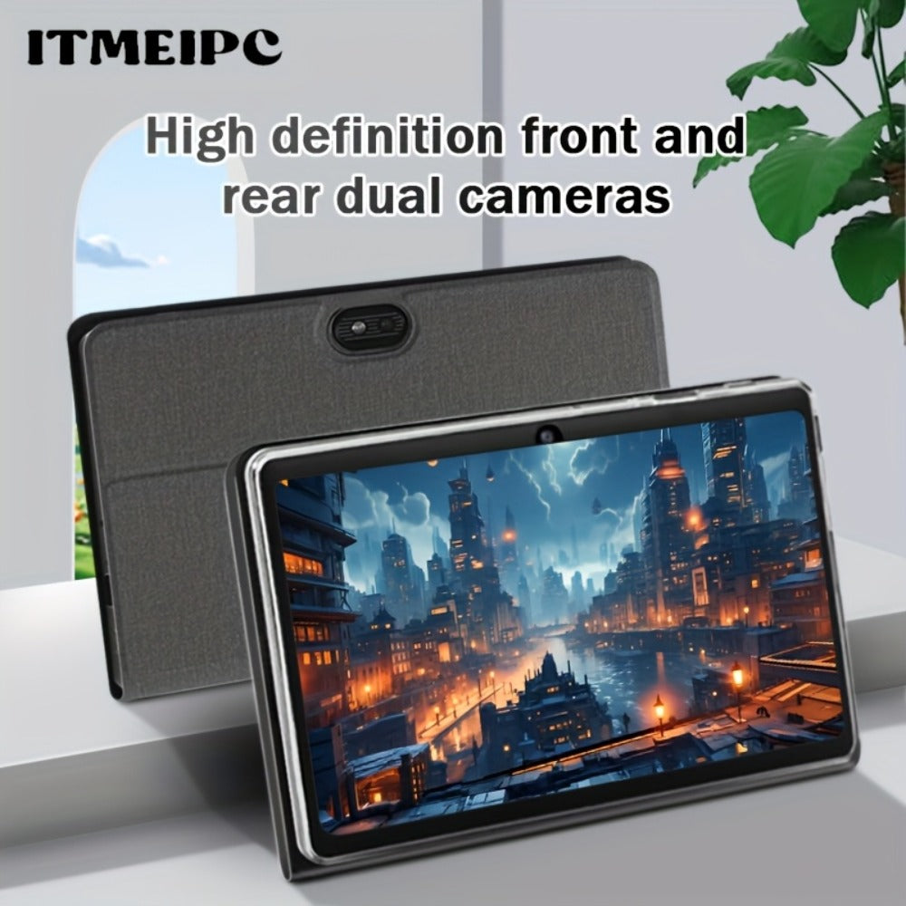 7 Inch Android 14 Tablet 4GB RAM 32GB Storage Quad-Core Cortex-A53 WiFi 6 3500mAh Battery Dual Cameras IPS Display Compact Portable Tablet PC for Kids Adults Students – Grey