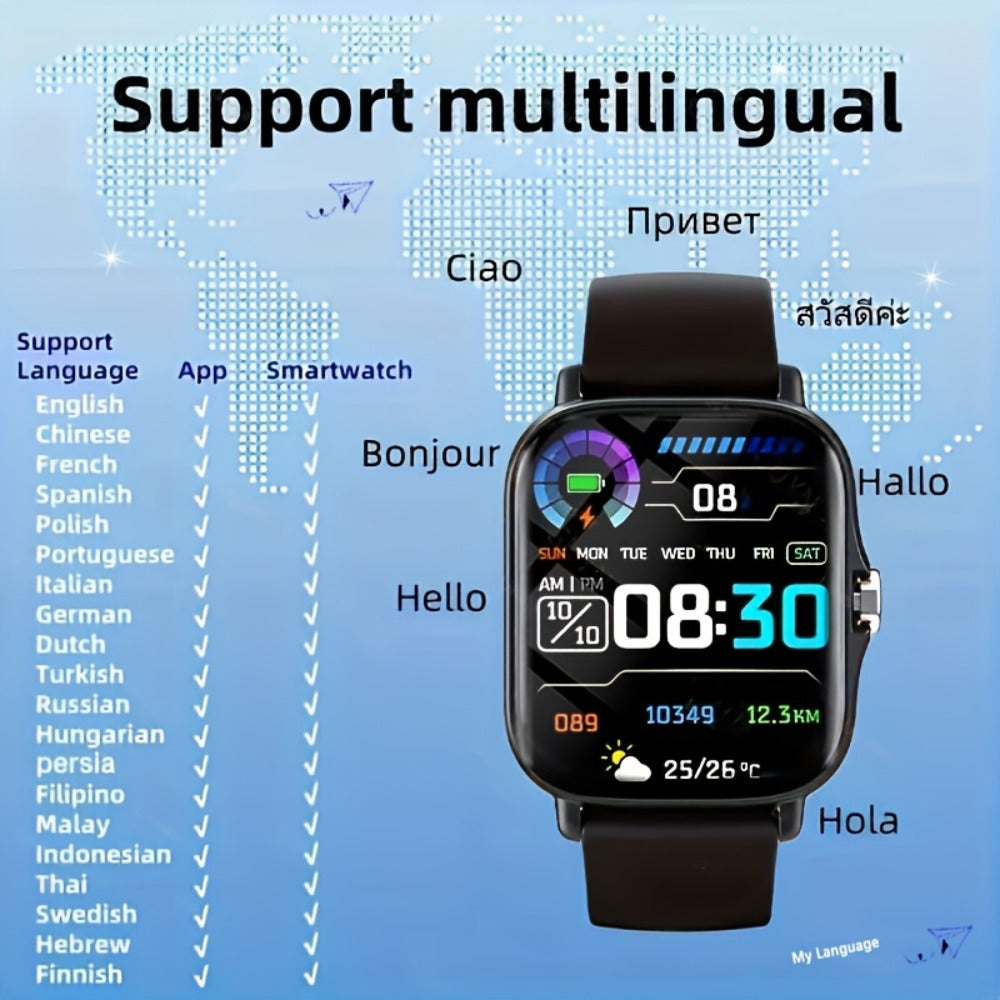 Gift Smartwatch Metal Strap – Wireless Calling, Music Player, App Notifications, Sports Mode, USB Rechargeable – Elegant Watch Gift for Women & Men Pink Black Silver Gold Android & iPhone