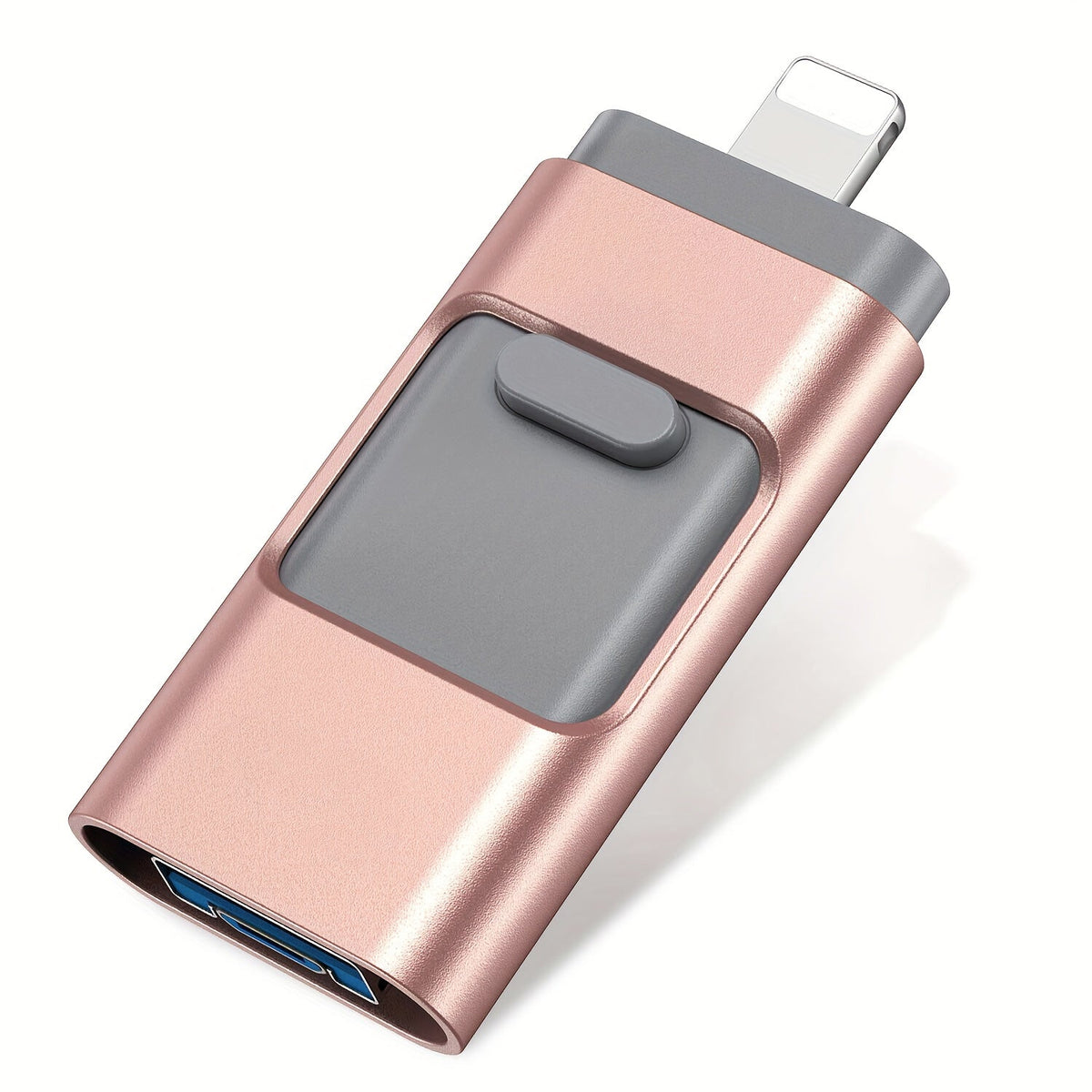 4-in-1 Flash Drive for iPhone iPad Android Type-C PC – OTG USB 3.0 Photo Stick 128GB 256GB Memory Stick Thumb Drive, Lightning Micro USB USB-C USB-A, Golden Silver Pink Black