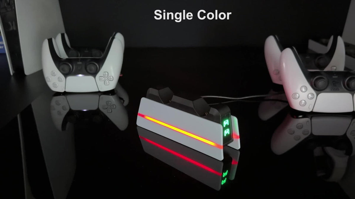 PS5 Controller Charging Station 9-Color LED Light Fast Charging Dock for DualSense & DualSense Edge - Compatible with PS5 Slim Pro All Models