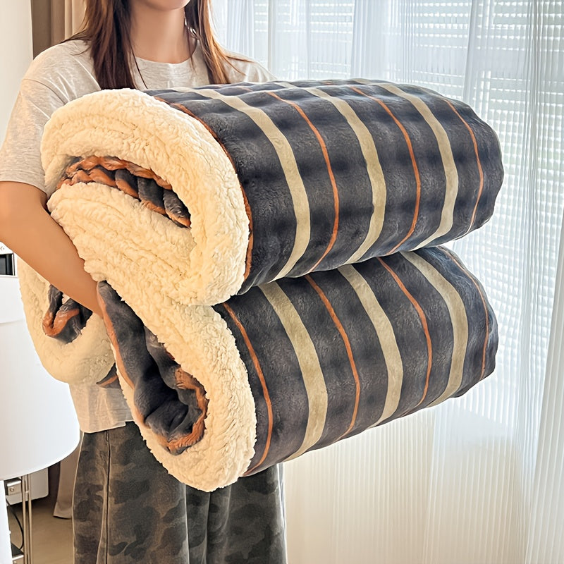 400-450gsm Heavyweight Flannel Blanket – Thick Warm Woven Throw for Bed, Sofa & Bedroom, Machine Washable, 16 Patterns, 4 Sizes
