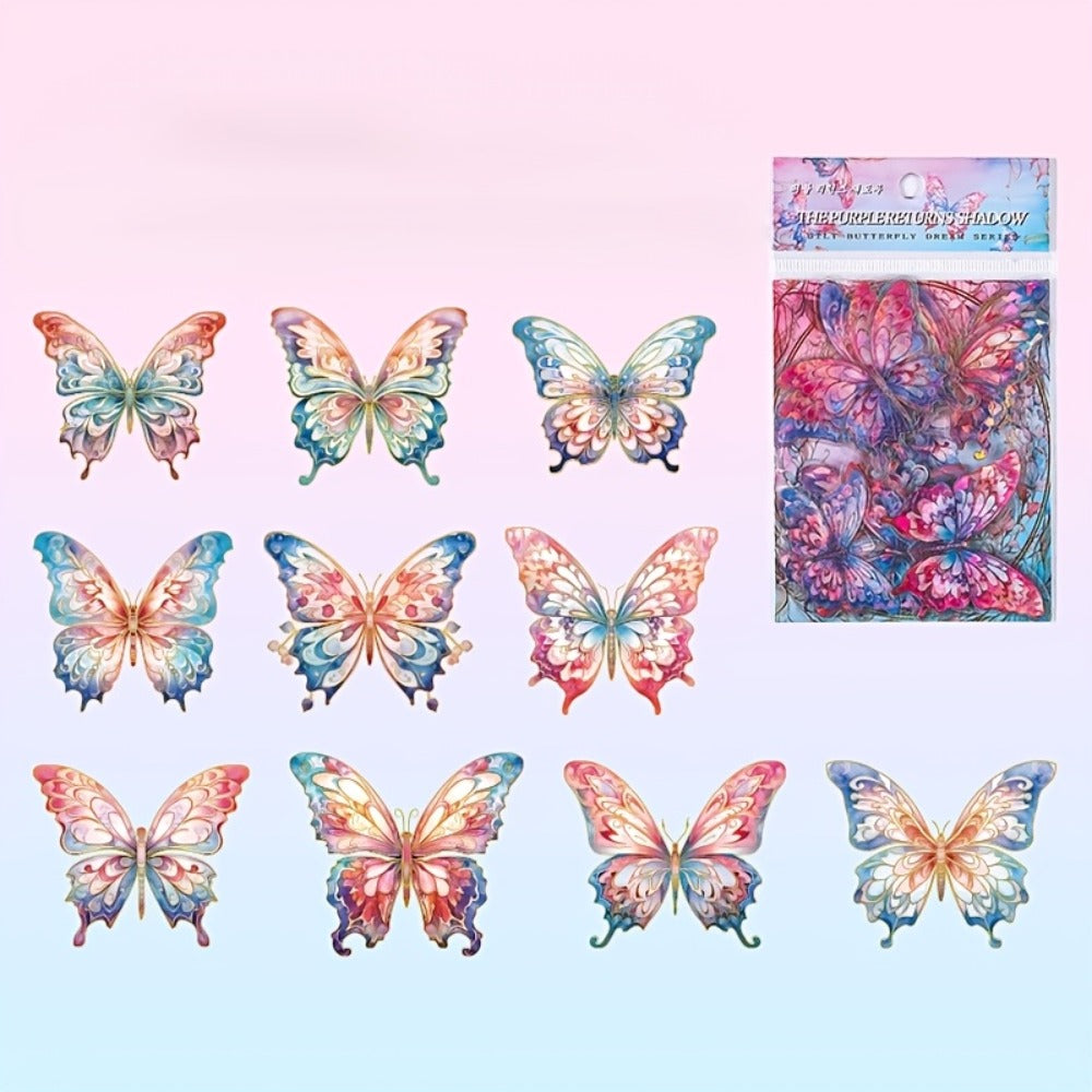 3D Butterfly Stickers 120pcs Holographic Glitter Resin Clear Aesthetic Decal Pack for Scrapbooking Journals Phone Cases Laptops Water Bottles DIY Crafts – Gift for Teen Girls