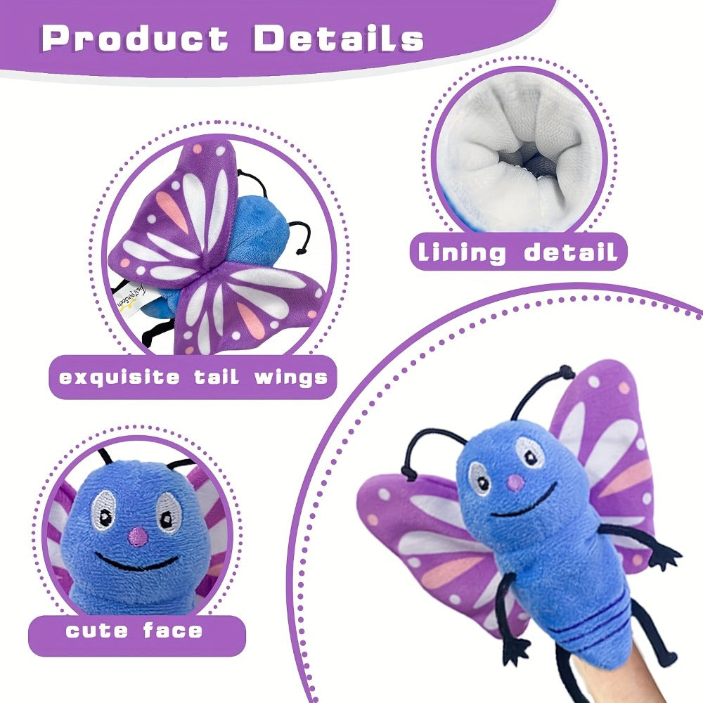 Insect Finger Puppet Set 6pcs Realistic Mini Hand Puppets for Kids Toddlers, Cute Bug Animal Finger Puppets for Role Play Storytelling Science Learning, Birthday Party Favor Gift