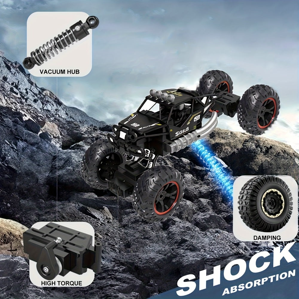 RC Off-Road Truck 4WD All-Terrain Remote Control Car, USB Rechargeable, 2.4GHz, Black or Red