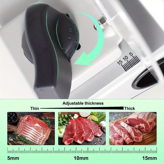 Electric Food Slicer SL517 with Removable Stainless Steel Blades & Adjustable Thickness