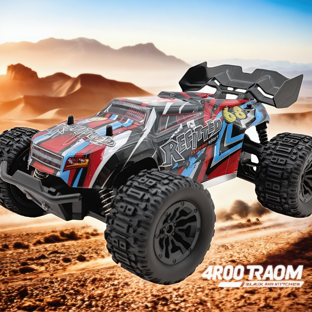RC Monster Truck 4x4 All-Terrain Remote Control Off-Road Vehicle, 2.4GHz, Red
