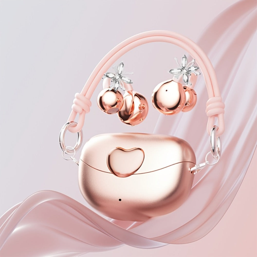 Butterfly Earring Wireless Earphones Open-Ear AI Translation HD Calls Touch Control Charging Case Non-In-Ear Jewelry Design Gaming Couple Headphones for iPhone Android Christmas Birthday Gift