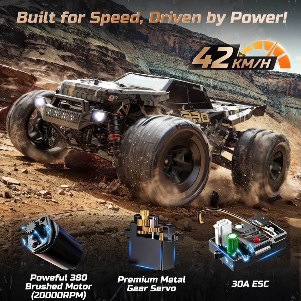 DEERC 1:16 4WD RC Truck, 42 km/h with Dual Batteries