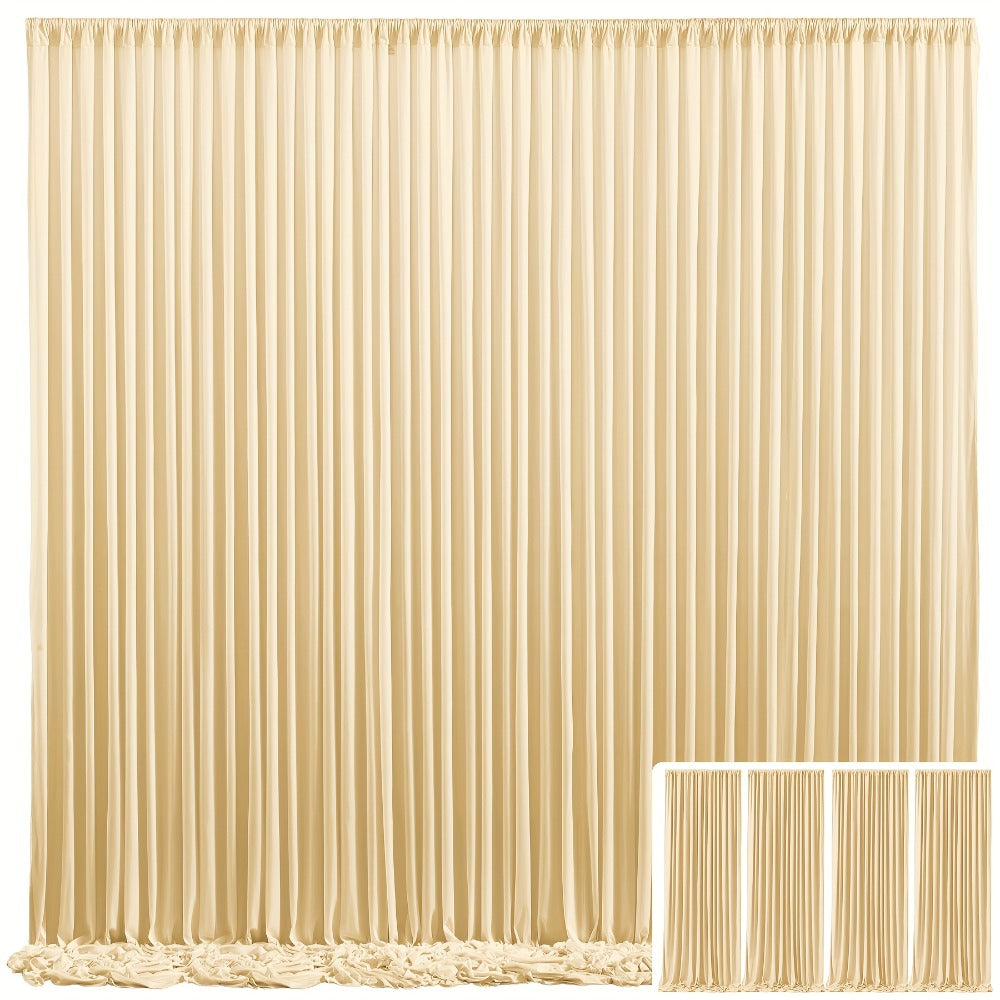 Elegant Fabric Backdrop Curtains 4pcs with Poles 59x85in Non-Transparent Wrinkle-Free Party Photo Backdrop for Wedding Birthday Bridal Shower Graduation Prom Christening Holiday Decor