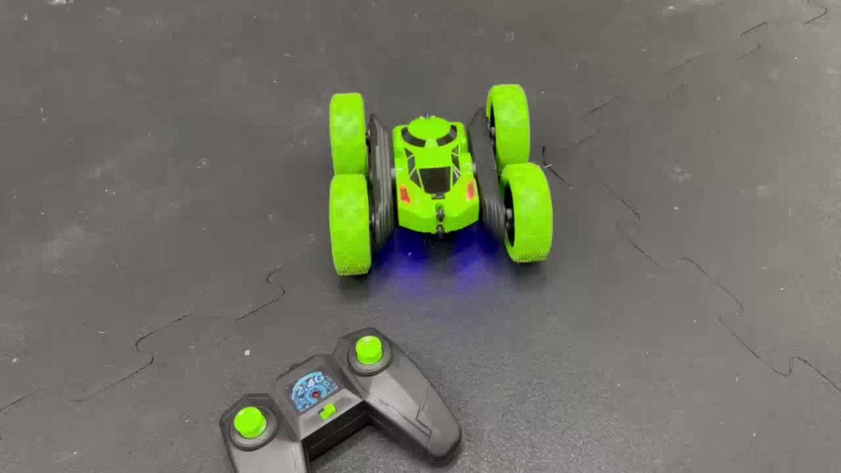 RC Stunt Car Double Sided 360 Degree Flip Remote Control Car with LED Headlights & 1400mAh Rechargeable Battery – 2.4GHz Rotating Drift Trick Car for Kids Ages 6+, Birthday Christmas Gift Boys Girls Blue Pink Orange