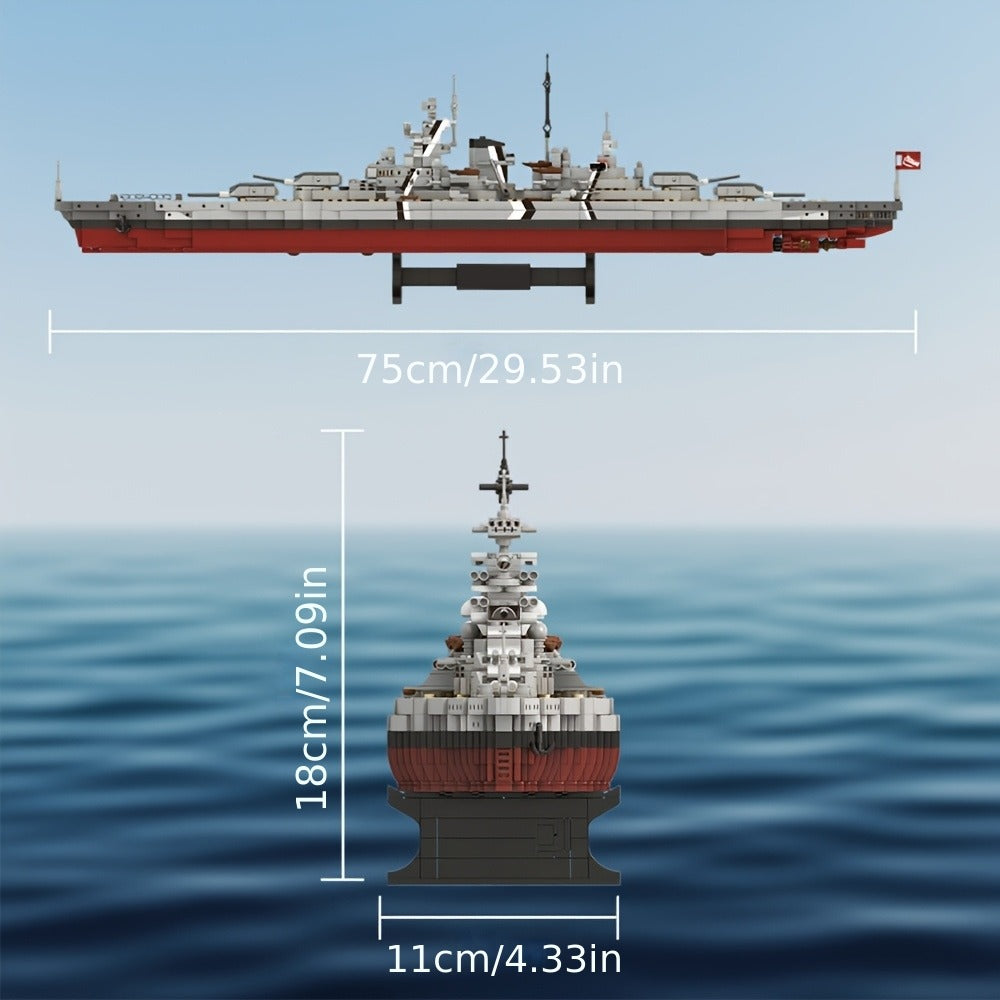 2081-Piece Battleship Building Block Model 4201 for Display