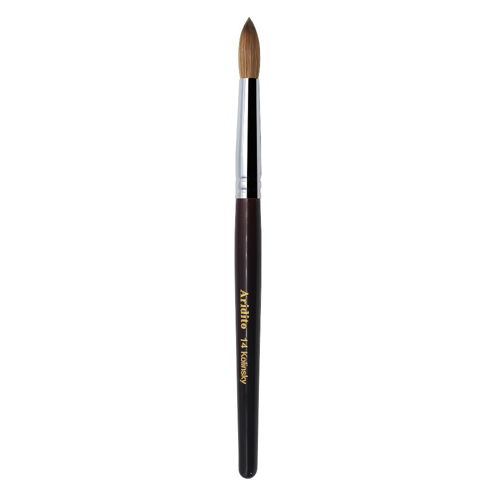 Kolinsky Acrylic Nail Brush Round Head Red Wine Wooden Handle – Professional Brush for Acrylic Extension Nail Art Sculpting & Manicure, Sizes #8 #10 #12 #14 #16 #18, Salon & Home Use