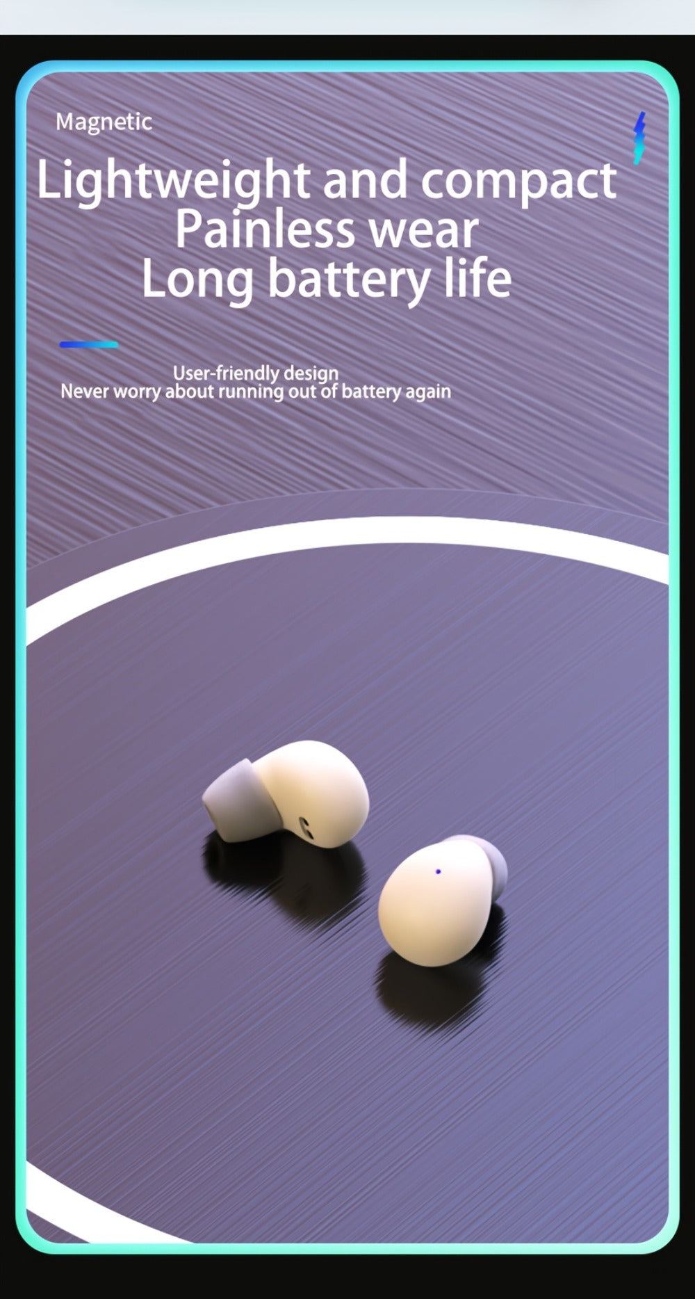 Mini Wireless Earbuds with Charging Case, Ultra-Long Battery Life, Universal Phone Control, Compact True Wireless Earphones Compatible with iOS & Android, Lightweight In-Ear Headphones for Music Calls Travel Work