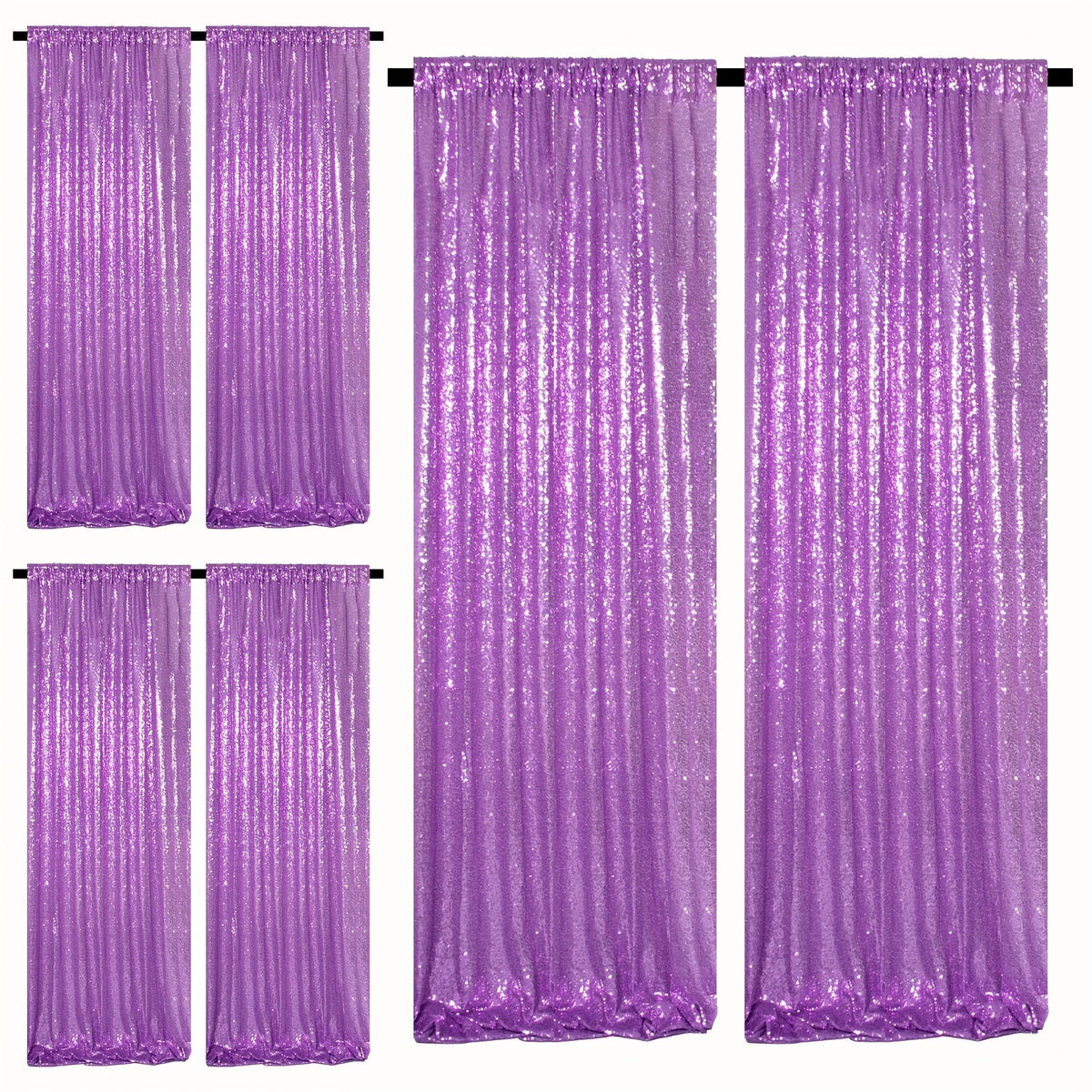 Sequin Backdrop Curtains 2FTx8FT Glitter Photography Background Panels for Party Wedding Birthday Stage Decoration Gold Yellow Shimmer Curtain Set 4 6 10 Panels Available