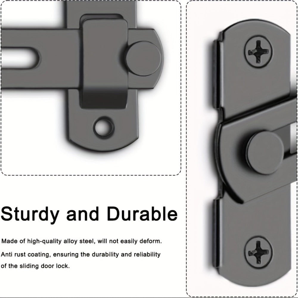 Stainless Steel Door Bolt Lock 180° Flip Latch – Set of 4 Heavy Duty Security Locks with 2 Keys for Garage Stable Bathroom Outdoor Gate Shed Fence Home Door