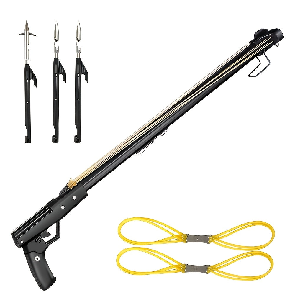 Fishing Slingshot Aluminum Alloy with Fishing Reel & Darts – Long Range Powerful Catapult, Non-Slip Grip, Thickened Power Band for Saltwater & Freshwater Fishing, Suitable for Beginners & Professional Anglers