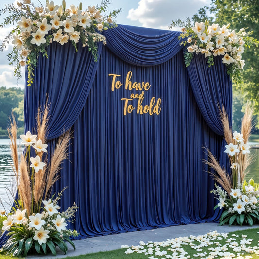 2-Pack 10x10ft Spandex Photography Backdrop Curtains - Wrinkle-Resistant Polyester Background Cloth with Pole Pockets for Weddings, Birthdays, Banquets & Photo Studio Events