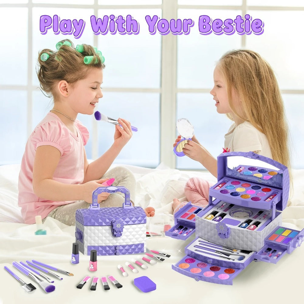 Princess Pretend Play Makeup Set, 58 Pieces with Brushes & Case