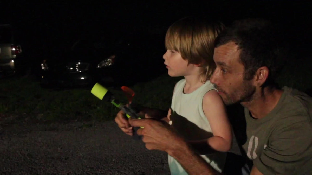 LED Foam Rocket Launcher with Flashing Light, Up to 250 Feet