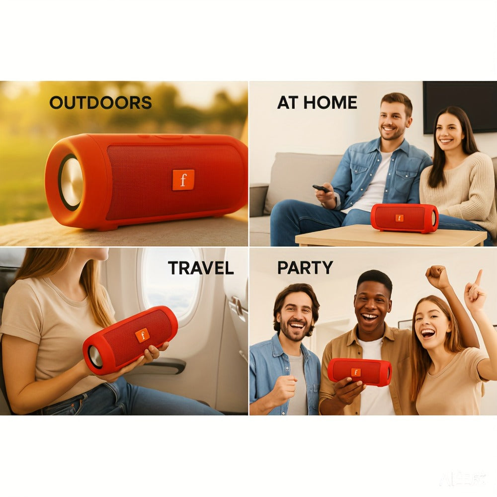 Outdoor Wireless Bluetooth Speaker Dual-Channel Subwoofer Deep Bass Long Battery Life Durable Party Speaker for Camping Tailgate BBQ Events Sports